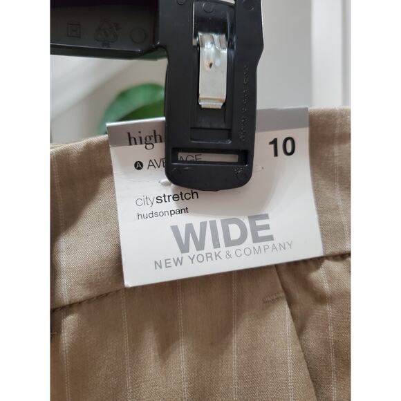 New York & Co. Women's Beige Polyester High Rise Straight Fit Dress Pant Size 10 - Picture 4 of 13